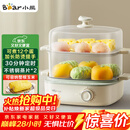 小熊（Bear）煮蛋器 蒸蛋器 双层家用迷你蒸锅小型2-3人用 早餐神器 鸡蛋羹自动断电 ZDQ-E12N1