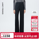朗姿深灰色直筒裤腿羊毛西装裤女压褶通勤风西服裤2025年冬季新款 深灰色 S