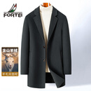 富鋌【94.1%羊毛5.9%山羊绒】中长款双面呢春秋男士羊毛羊绒大衣男