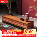 木中央 红木家具 非洲花梨（学名:刺猬紫檀）中式电视柜 全实木厅柜2米 象头四抽地柜客厅家具套装 276*47*43cm