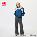 优衣库女装直筒裤/内里摇粒绒保暖479695 08 深灰色 M /160/68A