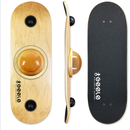 GEELE专业旋转平衡板成人儿童站立办公模拟单板滑雪冲浪训练滑板 旋转平衡板【榉木硬球 】原木色