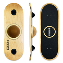 GEELE专业旋转平衡板成人儿童站立办公模拟单板滑雪冲浪训练滑板 旋转平衡板【高密度软木球 】原木色