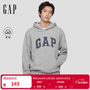 盖璞Gap男女装2025秋季新款LOGO抓绒宽松连帽套头卫衣休闲上衣786940 灰色 L (175/96A) 亚洲尺码