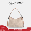 蔻驰（COACH）奥莱女士女包经典标志LAUREL 31号流浪包单肩包斜挎包腋下包礼物 SV/沙黄色/灰褐色