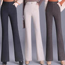 【轻奢品质】微喇裤女2026春季冬款高腰弹力显瘦百搭休闲裤hq 黑灰色【加绒款】 XL （建议120-135斤）