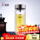 希诺（heenoor）双层玻璃杯男家用商务办公泡茶杯子过滤车载水杯XN-9607 410mL