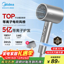 美的（Midea）5亿等离子护发电吹风 家用负离子吹风筒 1800W大功率便携吹风机FJ308银 国家补贴 节日/生日礼物