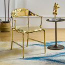 何佳功意式轻奢纯铜餐椅子设计师别墅家用高端洽谈椅实心单人靠背接待椅 金色纯铜(64*55*78CM)