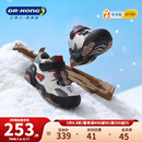 江博士（DR·KONG）冬季男女童加绒保暖儿童学步鞋 户外防滑耐磨儿童运动鞋 灰/黑 27 脚长约16.2-16.8