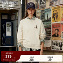 Teenie Weenie小熊女装秋季学院风T恤圆领美式卫衣休闲长袖上衣潮 乳白色 S (160)