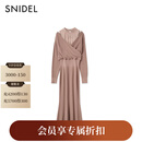 SNIDEL2026春夏新品甜美雪纺拼接露肩交叉针织连衣裙SWNO261316 摩卡棕 均码 (F)
