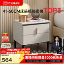 芝华仕（CHEERS）现代收纳储物岩板轻奢高级感小柜子边柜简易主次卧室床头柜G037白