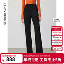 朗姿复古通勤高弹喇叭裤西裤冬季新款职业气质高腰女士西装裤长裤 黑色2加绒 M