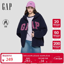 盖璞女装2025秋季新款Logo灯芯绒贴布绣宽松连帽衫保暖卫衣792561