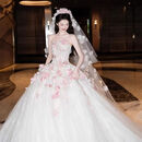 先行鸟婚纱主纱森系新娘结婚礼服感生日礼服仙气小众 【莫奈公主】+头纱 M