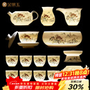 金镶玉功夫茶具整套装陶瓷茶壶茶杯送人礼品盒高档羊脂玉白瓷 世外桃源