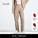 Laurèl【绵羊毛】新款条纹直筒西裤LWD365K011DX 驼条纹 L