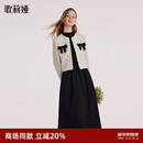 歌莉娅（GOELIA）套装女冬季小香风短外套黑色连衣裙两件套1BCRAB010 31C黑白色织 M