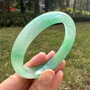 FALRIA 珐莱儿冰种翡翠手镯缅甸真品高端正品飘花玉手镯冰糯种高档玉镯平安镯 54mm