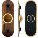 GEELE专业旋转平衡板成人儿童站立办公模拟单板滑雪冲浪训练滑板 旋转平衡板【高密度软木球】胡桃色