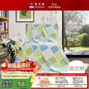 富安娜家纺毛毯 双人加大空调毯午睡毯法兰绒毯子 邂逅阳光180*200cm 绿