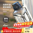 乐扣乐扣（LOCK&LOCK）小水库大容量塑料运动水杯户外冷水壶刻度把手男女杯子2.2L灰色