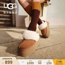 UGG秋季女士包头厚底LOGO松紧带休闲懒人毛毛鞋 1113474 CHE | 栗色 37