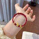 周大福黄金马上有福盘缠红绳手链999足金生肖小马手绳本命年礼物 马上有福+6盘缠+福牌