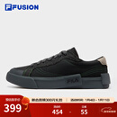 FILAFUSION斐乐潮牌帆布鞋男鞋2025秋季新款拼接时尚黑色板鞋男 黑/斑皮棕-BB 42