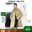 UR【钟楚曦同款】2025秋季新款女装流光风腰带风衣外套UWH150081 卡其 S