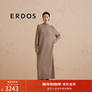 ERDOS【善系列】半高领纯羊绒长裙宽松保暖舒适女连衣裙 大地驼 165/84A/M