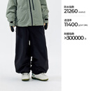 南恩单板滑雪裤女3L全压胶宽松防水专业加厚男款 黑色 M