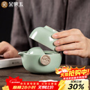 金镶玉功夫旅行茶具套装泡茶壶 快客杯飘逸杯盖碗汝窑 祥龙快客杯