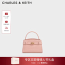 CHARLES&KEITH鳄鱼纹凯莉包手提斜挎婚包包女包生日礼物新年礼物CK2-50270880-1 粉红色Pink S