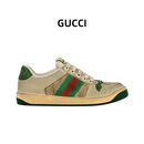 古驰（GUCCI）女款脏脏鞋Screener皮革GG珐琅做旧款复古经典时尚板鞋休闲鞋38
