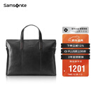 新秀丽（Samsonite）男士手提包13英寸电脑包休闲通勤文件袋牛皮革公文包TK9*09001