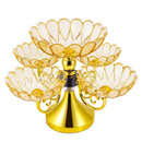 欧式果盘家用2026新款可旋转多层客厅水果盘零食干果糖果轻奢高档 欧式多层可旋转轻奢果盘 【单个装】五谷丰登旋转水果盘5盘