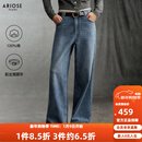 艾诺丝雅诗【商场同款】2025冬季新品复古丹宁纯棉高腰直筒牛仔裤女40933286 牛仔兰 M