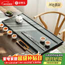 金镶玉绿檀石茶盘茶托喝茶木纹绿石功夫大号石头茶台 山水一色80*33*3.5