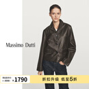 Massimo Dutti折扣升级2025年女装 酷飒高级感复古机车风真皮皮衣外套 04735801 淡绿色 S (CN 170/88A)