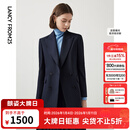 朗姿【Basic衣橱】羊毛正装气质西服女秋秋新款西装外套设计感 暮色藏蓝色4 L