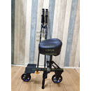 单腿驴旱冰车陆地溜冰车滑轮车轮式单腿驴全民健身器材送手柄手杖 2代螺丝款:黑色避震闪光大轮带孔