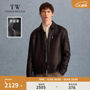 小熊男装皮衣2025春季新款黑色翻领潮流时尚夹克外套 黑色 L