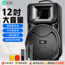 索爱（soaiy）12吋广场舞音响大功率便携式户外重低音蓝牙k歌专用大音量移动拉杆音箱室外演出设备双麦A89WM  