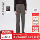 朗姿羊毛气质直筒西装裤高腰通勤时尚轻职场西裤2025年冬季新款女 棕灰褐色 L