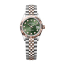 劳力士（ROLEX）【二手99新】劳力士日志型系列女表69173表径26mm自动机械后配盘腕表18K黄金精钢后改装镶钻 279171绿盘钻刻