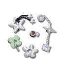 卡骆驰（CROCS）2026春季新款未来感银色五件套智必星鞋花鞋配件装饰 未来感银色五件套