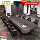 凯洛威高端大型会议桌长桌椭圆形会议室商务简约现代长条桌洽谈桌椅 3.6米会议桌