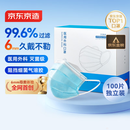 京东京造医用外科口罩一次性独立包装灭菌级100只蓝色【6mm升级】防尘口罩